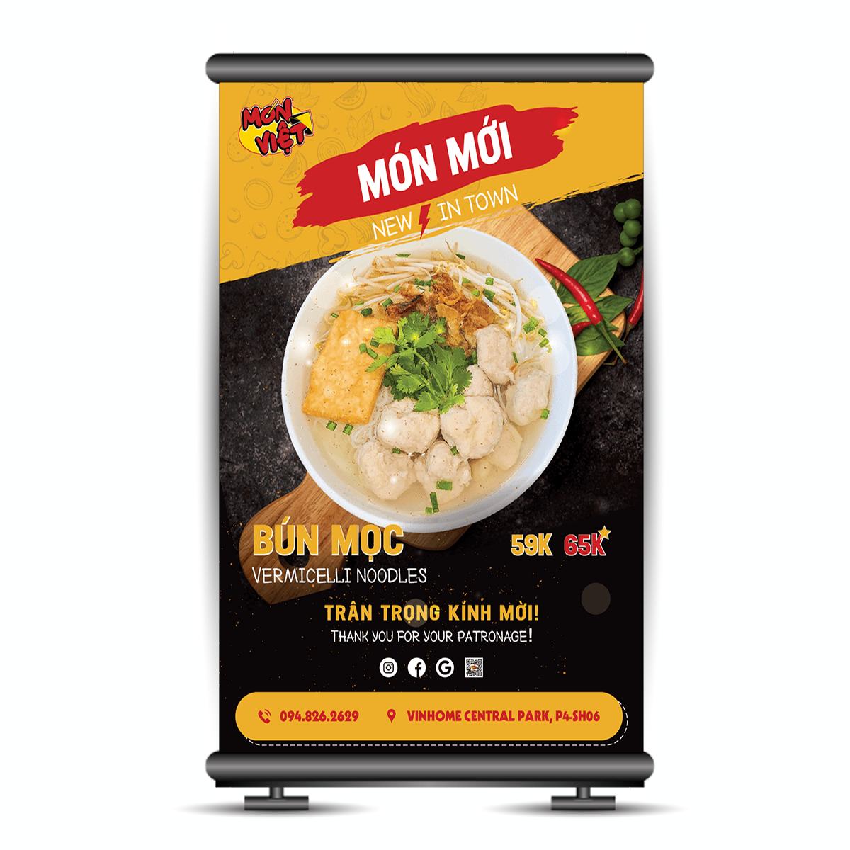 Chân Standee Cuốn Nhôm Tốt 0.6x1.6m