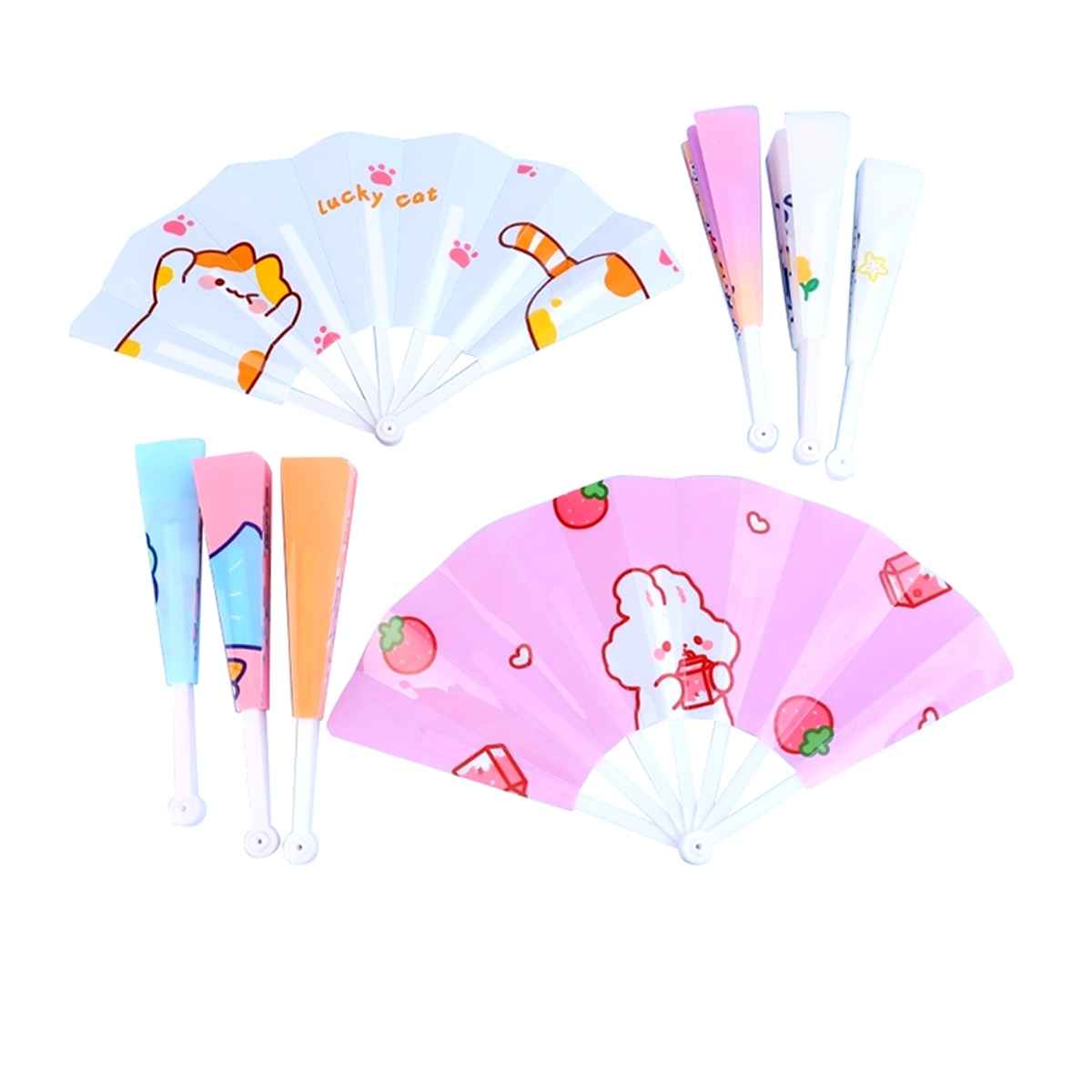 Quạt giấy cán nhựa