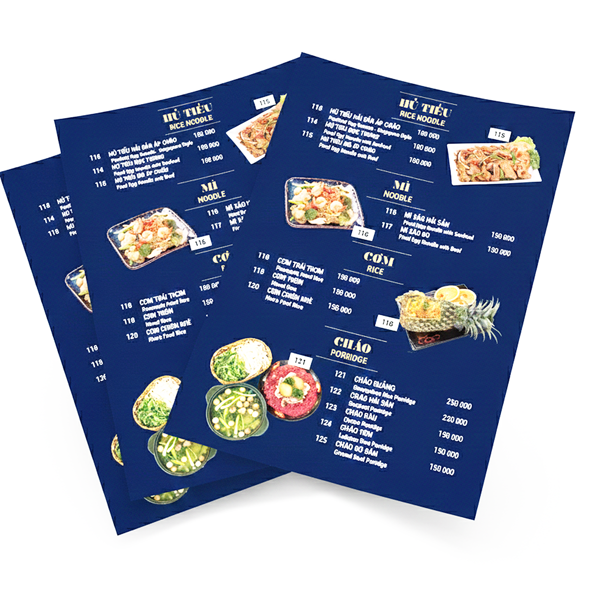 Menu tờ rời