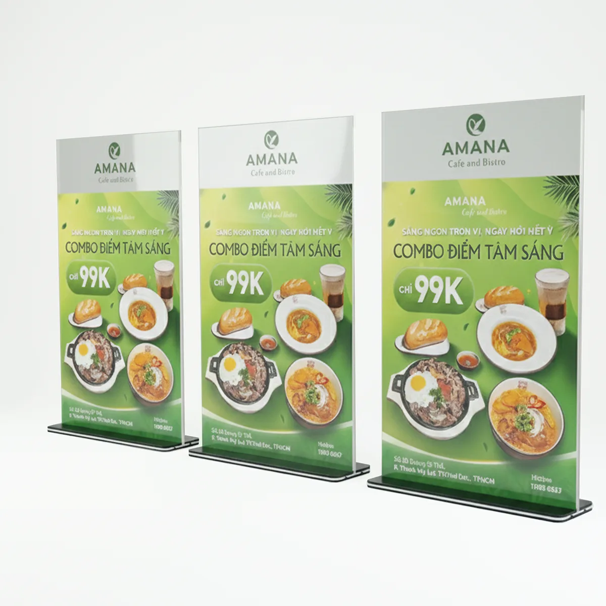 Menu mica để bàn