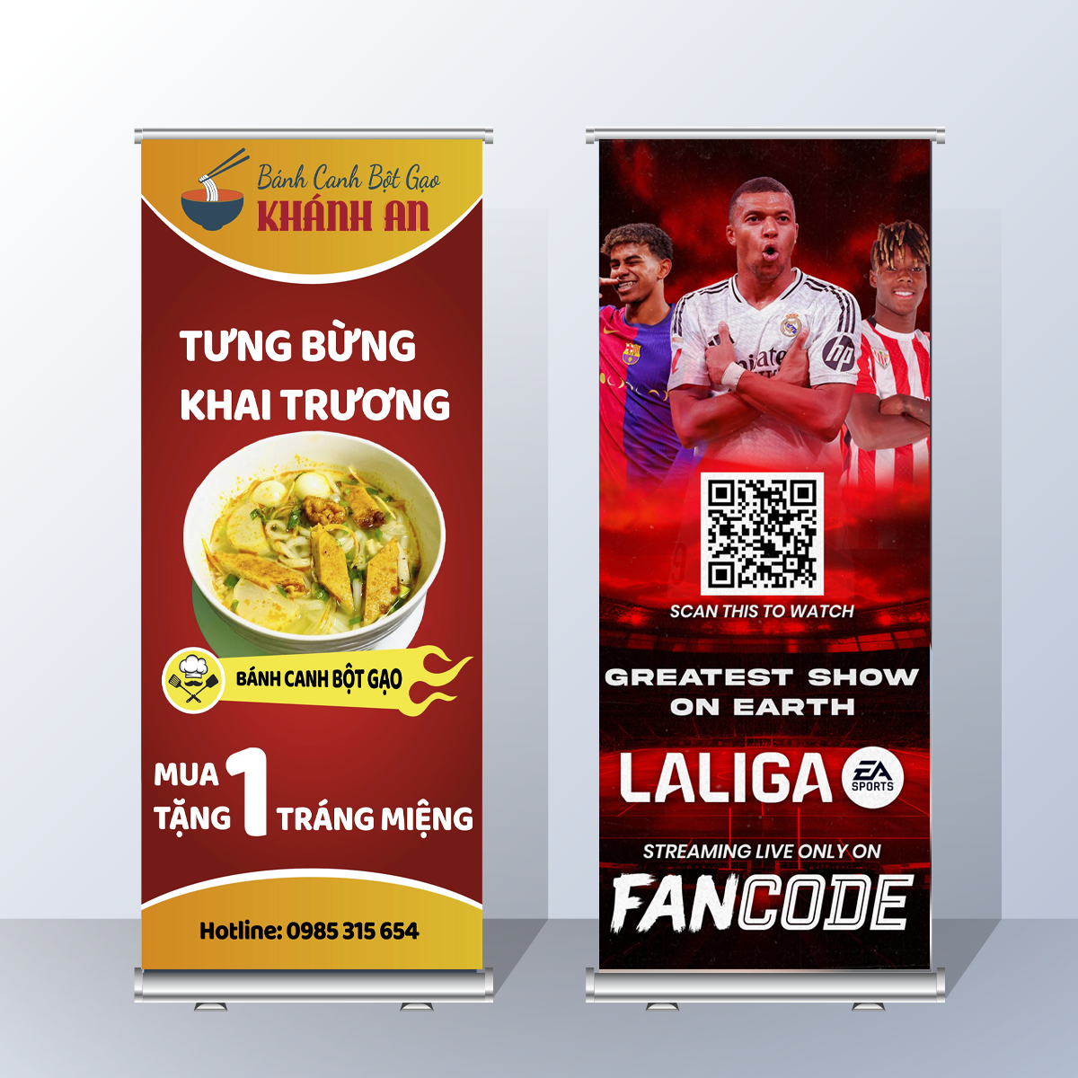 Chân Standee Cuốn Nhôm Tốt 0.8x2m