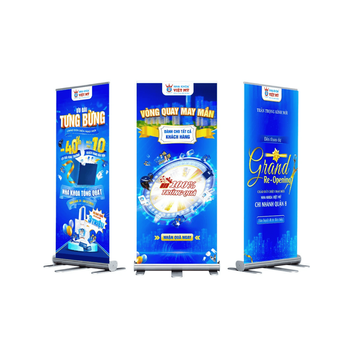 Chân Standee Cuốn Nhôm Thường 0.6×1.6m