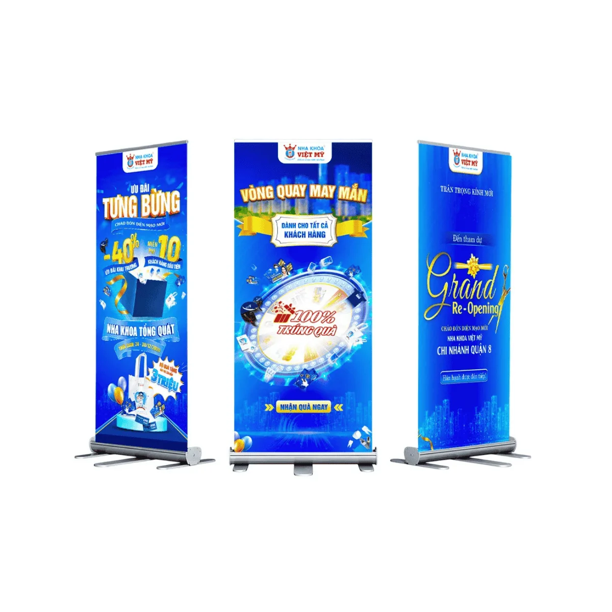 Chân Standee Cuốn Nhôm Thường 0.6×1.6m