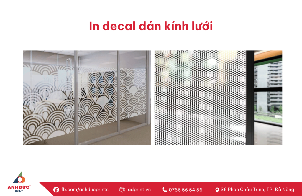 In decal dán kính lưới