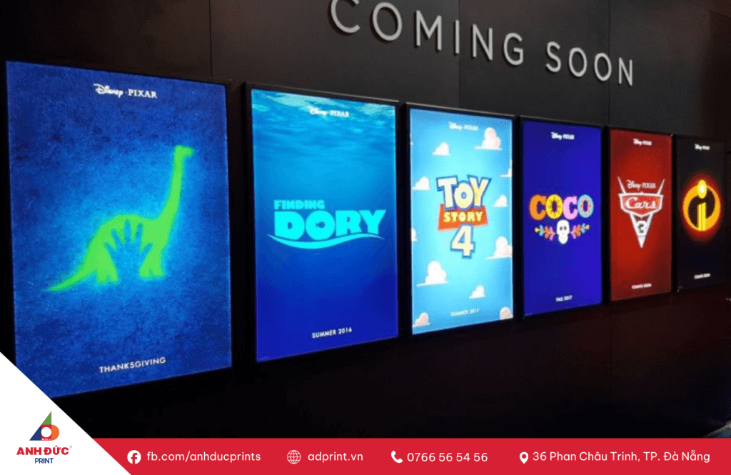 In tranh đèn với backlit film