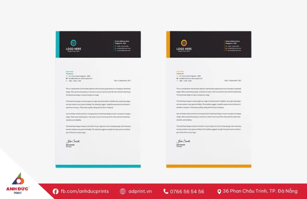 In giấy tiêu đề (Letterhead)