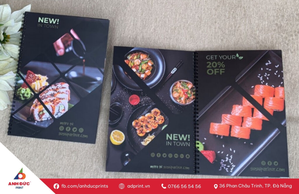In menu nhựa chống nước 100%, siêu bền màu tại Anh Đức Print 4 In menu