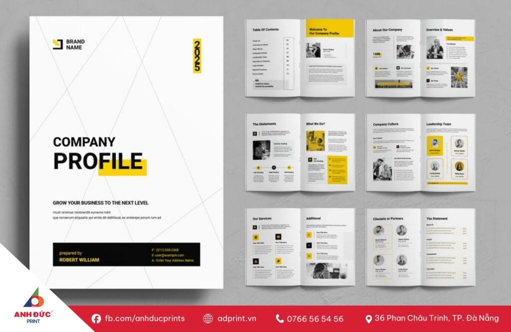 in profile công ty 