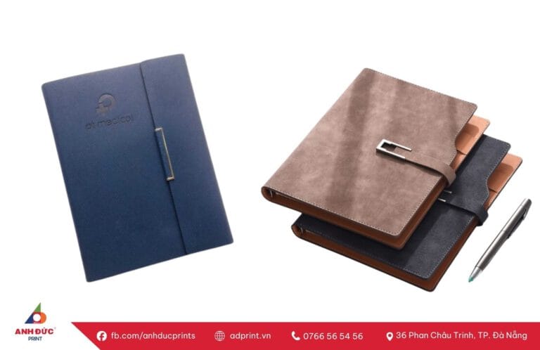 sổ bìa da logo