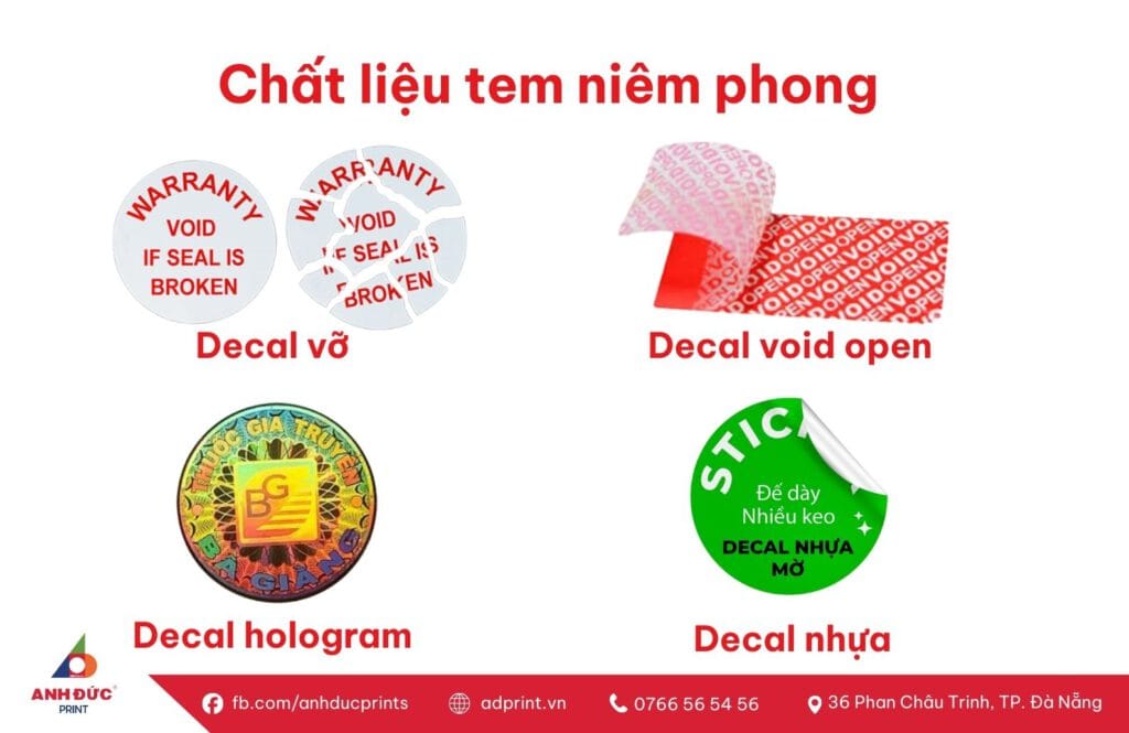 in tem niêm phong vỏ hộp