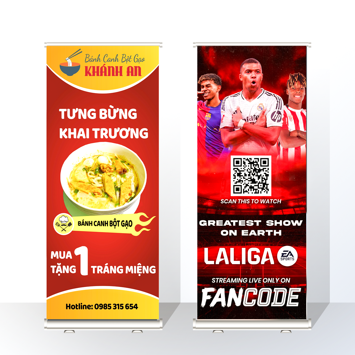 Chân Standee cuốn nhôm thường 0.8x2m