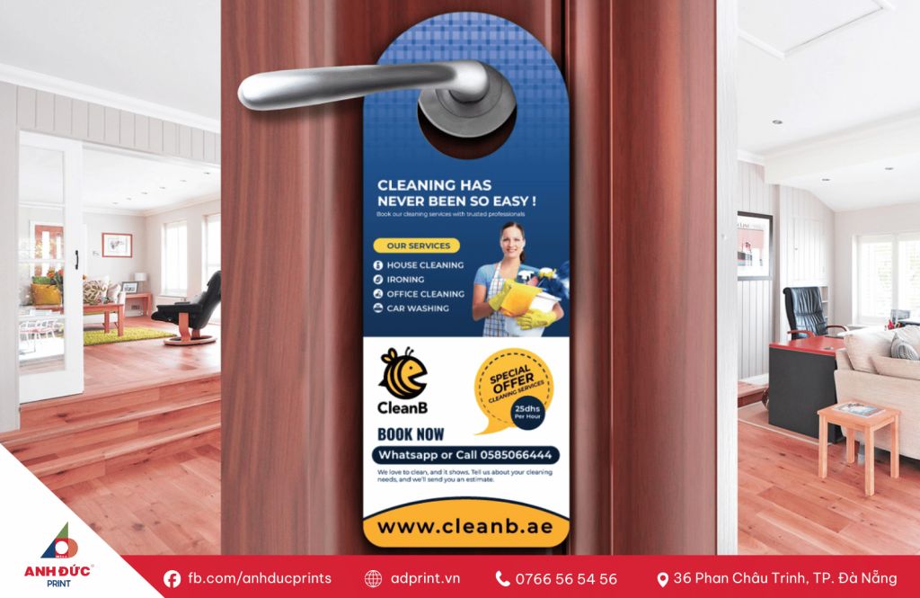 in thẻ treo cửa khách sạn