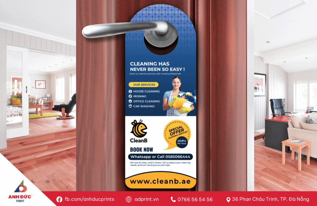in thẻ treo cửa khách sạn