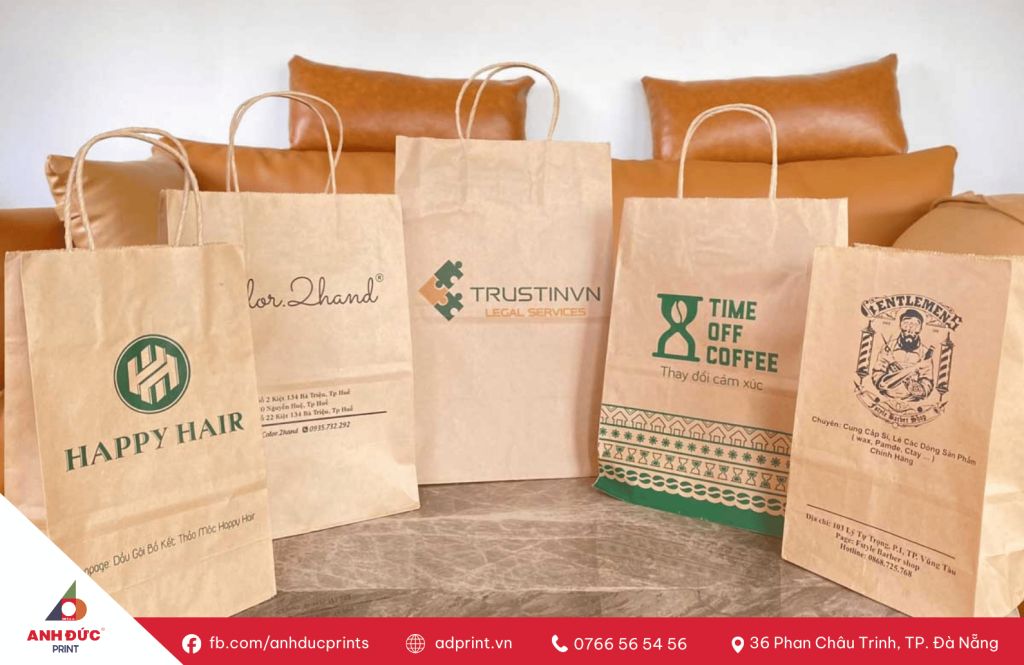 in túi giấy kraft đựng hàng