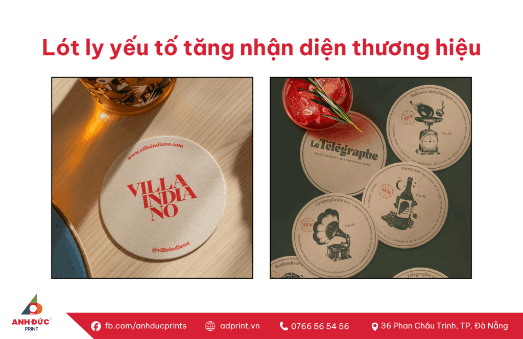 Lót ly yếu tố tăng nhận diện thương hiệu