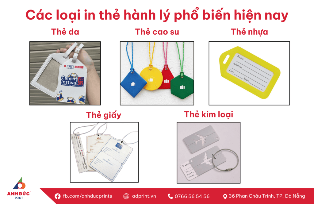 Các loại in thẻ hành lý