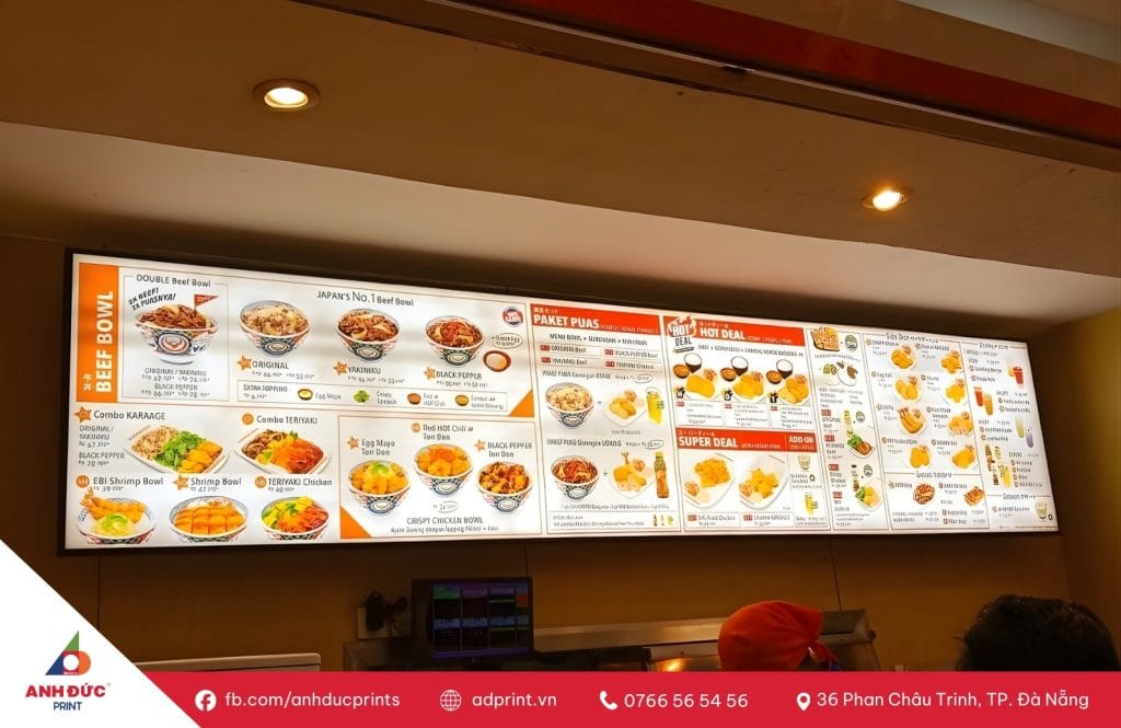 In Menu Treo Tường (Menu Board)
