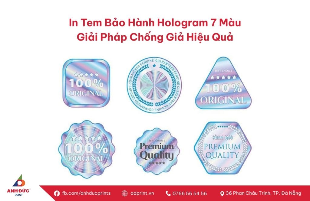 In Tem Bảo Hành Hologram 7 màu