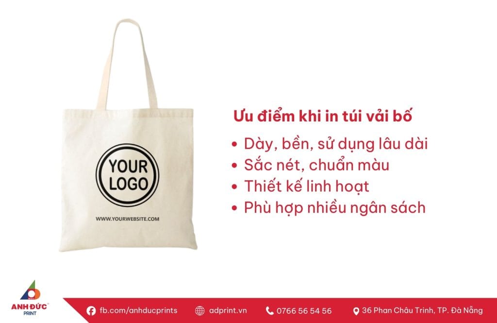 In Túi Tote Canvas Logo