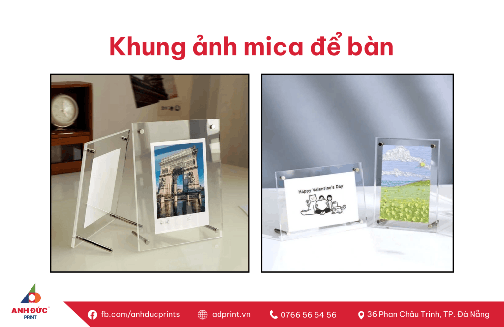 Khung ảnh mica để bàn