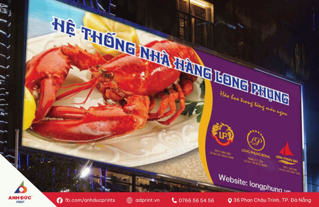 in bảng quảng cáo nhà hàng đà nẵng