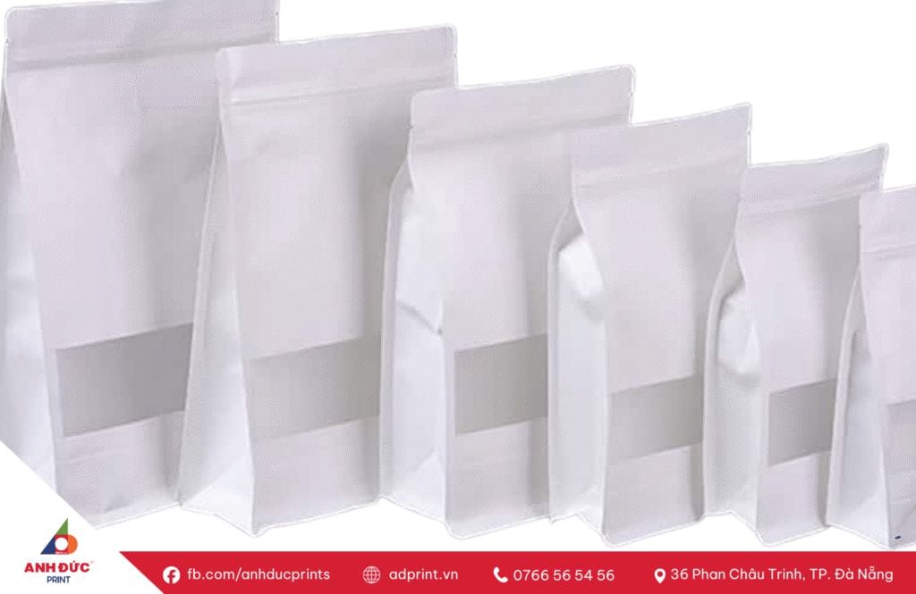 in túi zipper kraft đựng trà cà phê