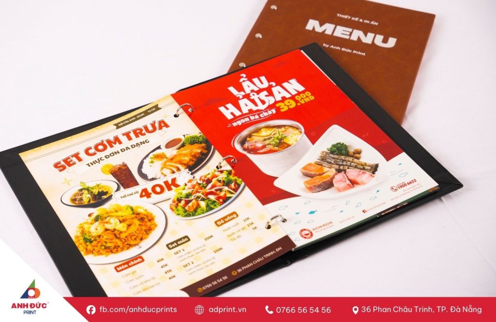 In menu tại Anh Đức Print