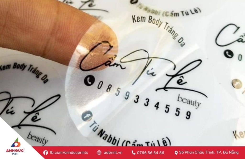 In tem dán decal trong suốt